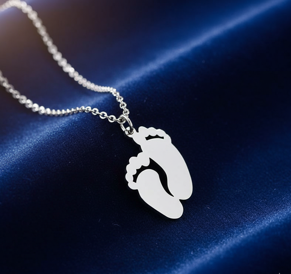 Collana Piedini con Nome –Silver o Gold