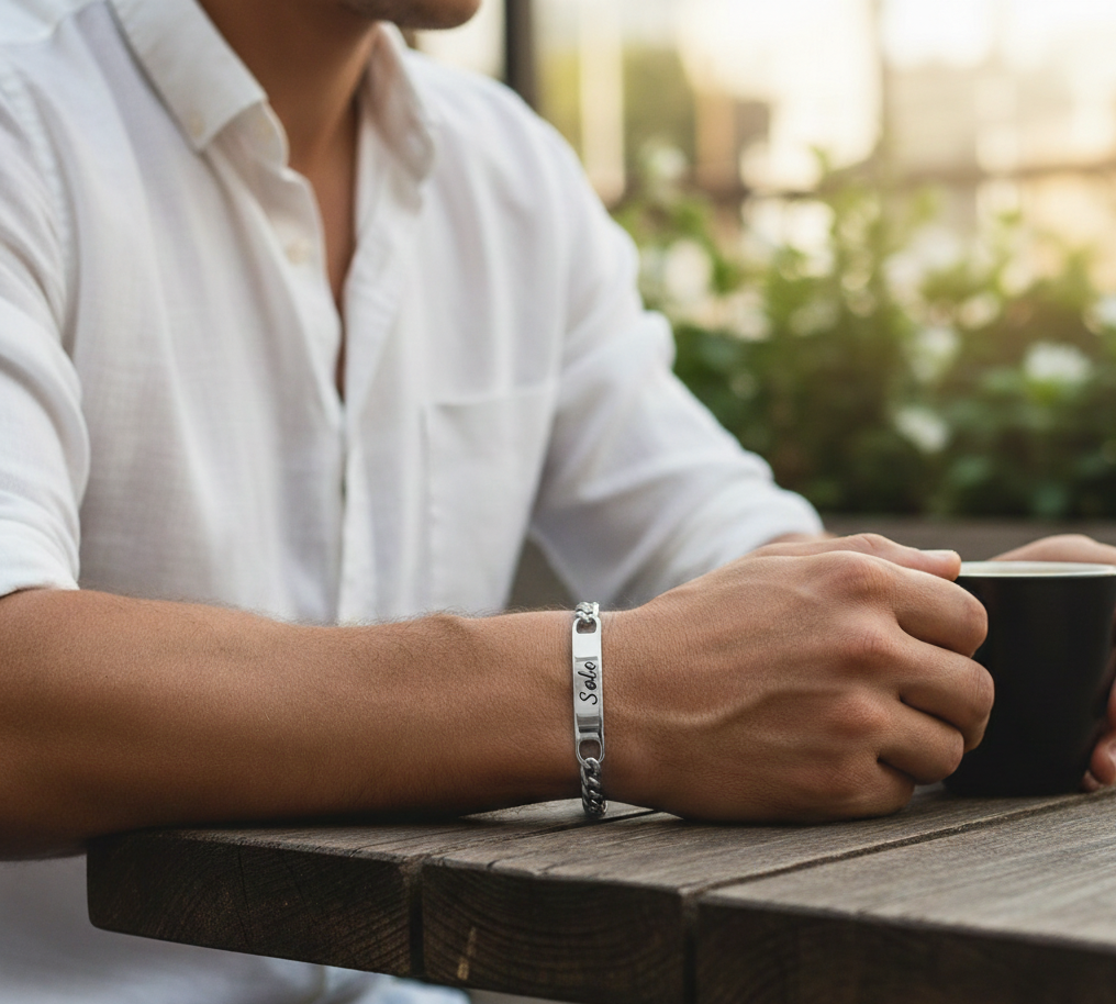 Bracciale Personalizzato in Acciaio Inossidabile Personalizzato – Catena Cubana Uomo