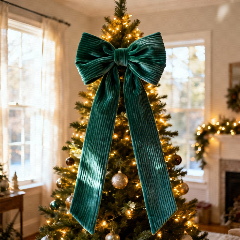 Fioccone velluto puntale albero di natale MAXI GIGANTE CODE 2 METRI