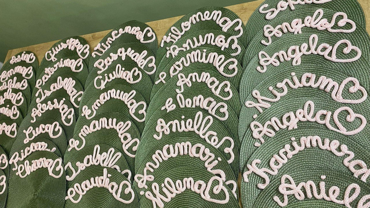 Tovagliette personalizzate con nome in tricotin