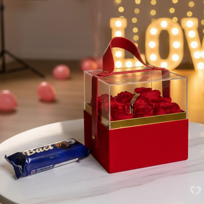 Il Regalo di San Valentino Perfetto: 2 Gioielli a Scelta: Peluche, Rosa LED, Scatola,Baci perugina