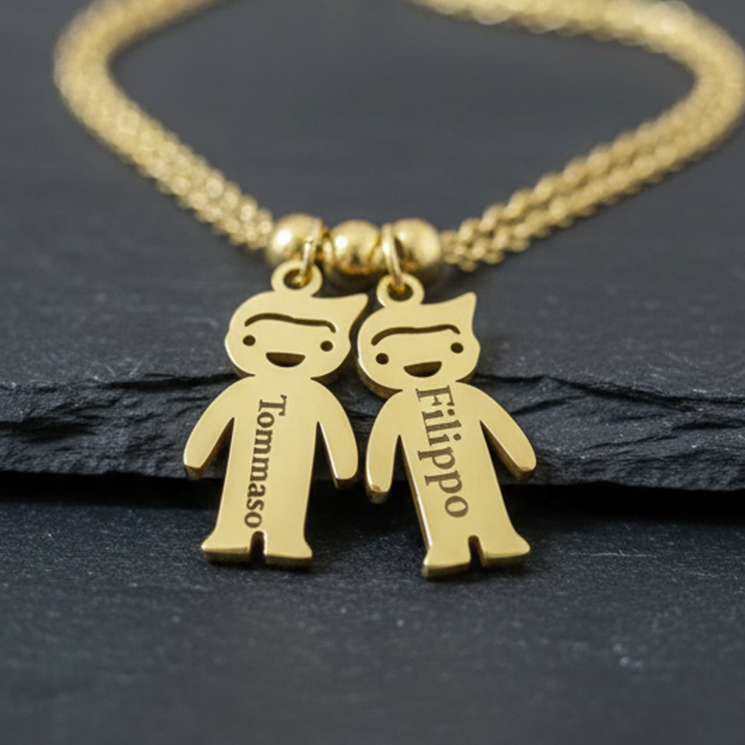 Collana Personalizzata con Ciondoli Charm Bambini  – Acciaio Inossidabile