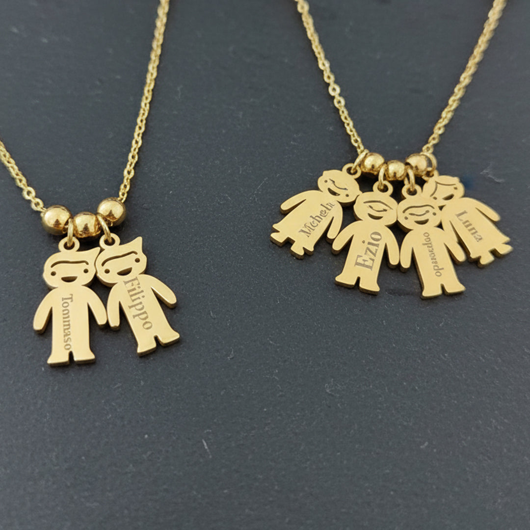 Collana Personalizzata con Ciondoli Charm Bambini  – Acciaio Inossidabile
