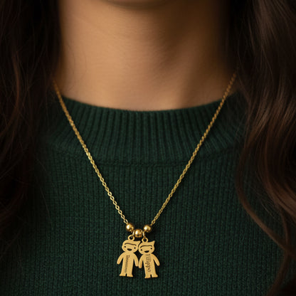Collana Personalizzata con Ciondoli Charm Bambini  – Acciaio Inossidabile