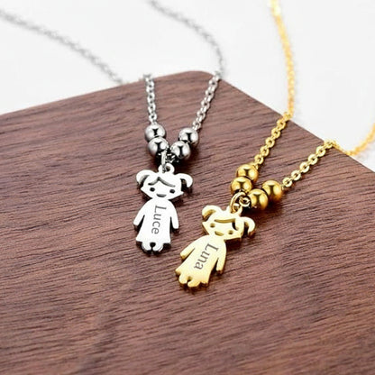 Collana Personalizzata con Ciondoli Charm Bambini  – Acciaio Inossidabile