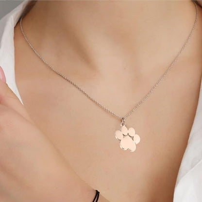 Collana con ciondolo impronta zampa in acciaio inossidabile– Personalizzata e raffinata