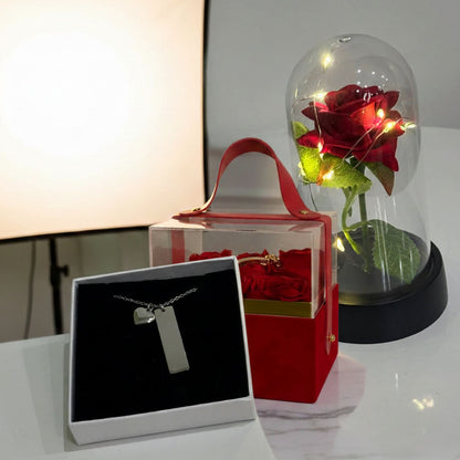 Il Regalo di San Valentino Perfetto: 2 Gioielli a Scelta: Peluche, Rosa LED, Scatola,Baci perugina