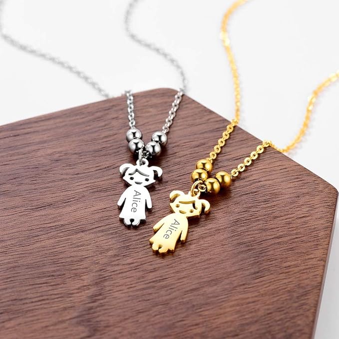 Collana Personalizzata con Ciondoli Charm Bambini  – Acciaio Inossidabile