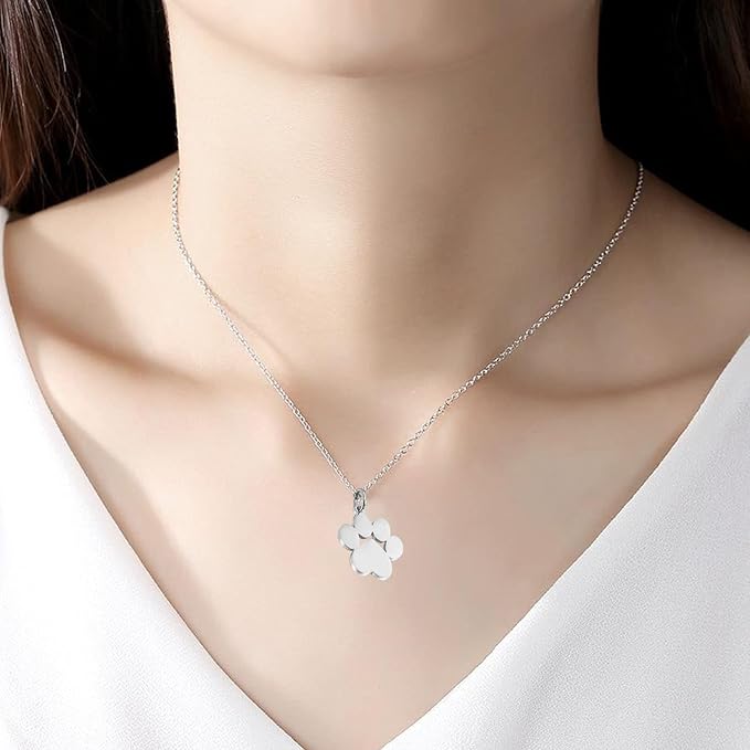 Collana con ciondolo impronta zampa in acciaio inossidabile– Personalizzata e raffinata