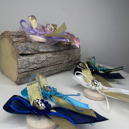 Saponetta Segnaposto "Carezza di Seta" – Bomboniera Artigianale Profumata e Decorata