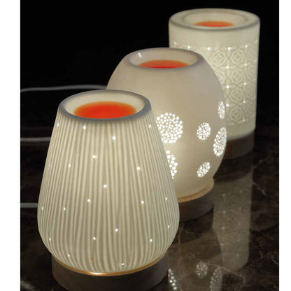 Lampada Profumatore in Ceramica con Luce LED – Diffusore di Fragranze Elegante per Casa(profumo non incluso)