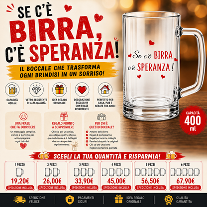 Boccale da Birra Personalizzato varie frasi divertenti – 0,4L con Manico