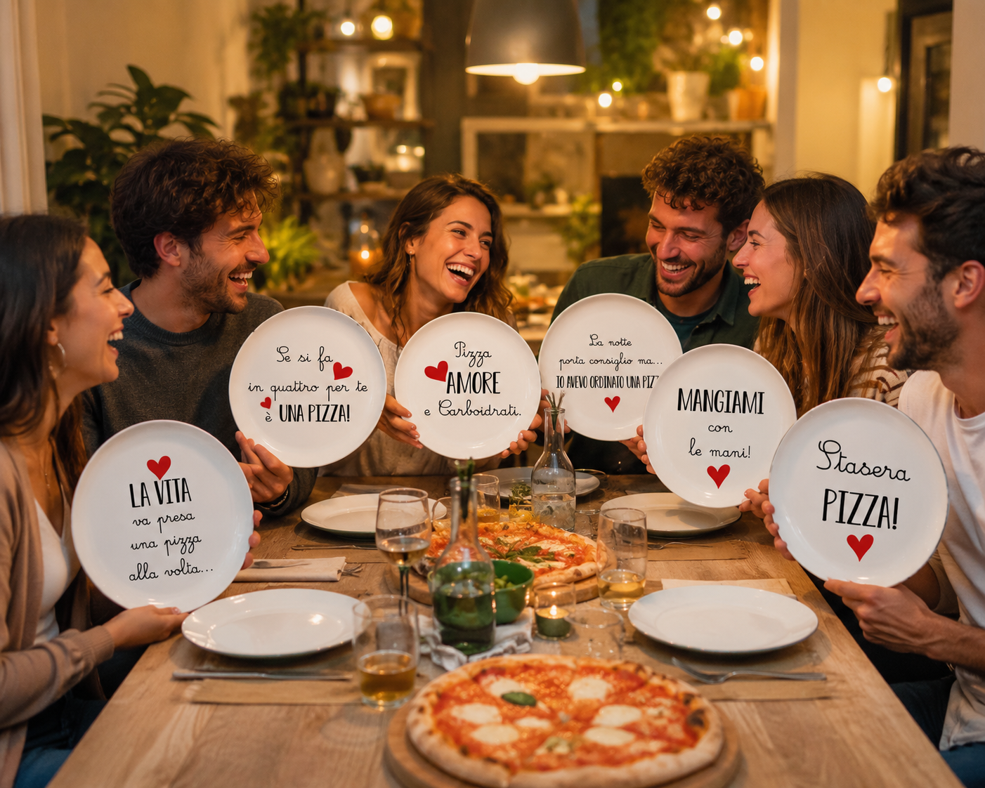 🍕 Set Piatti Pizza con Frasi Divertenti – Idea Regalo Originale per Amanti della Pizza