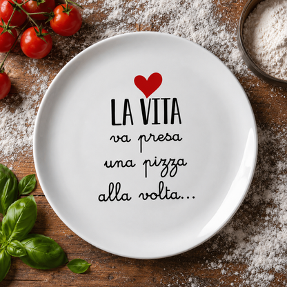 🍕 Set 3 Piatti Pizza con Frasi Divertenti – Idea Regalo Originale per Amanti della Pizza