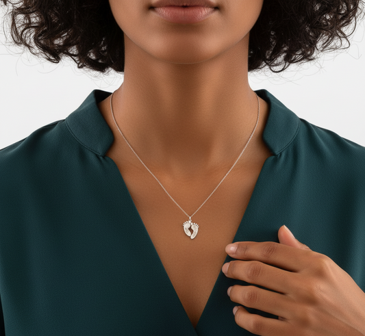 Collana Piedini Personalizzata con Nome –Silver o Gold