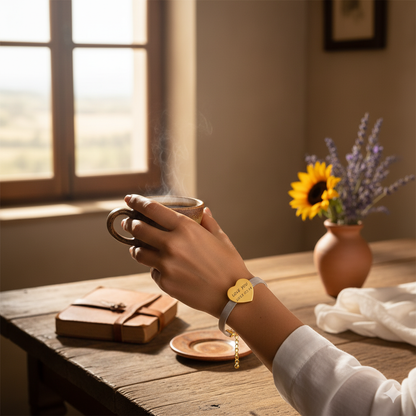 Braccialetto Cuore in Acciaio Inossidabile Oro o Silver Personalizzabile – Charm Cuore con Incisione Personalizzata