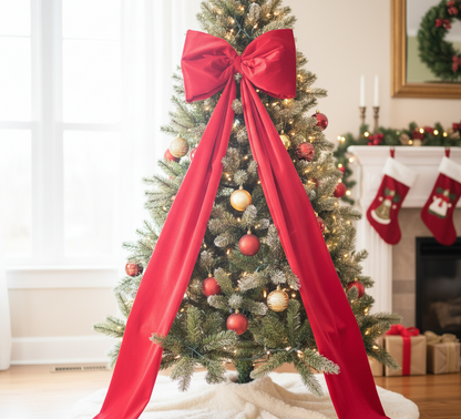 Fioccone velluto puntale albero di natale MAXI GIGANTE CODE 2 METRI