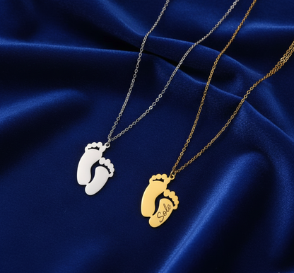 Collana Piedini Personalizzata con Nome –Silver o Gold