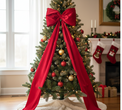 Fioccone velluto puntale albero di natale MAXI GIGANTE CODE 2 METRI