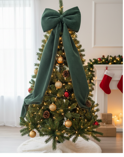 Fioccone velluto puntale albero di natale MAXI GIGANTE CODE 2 METRI