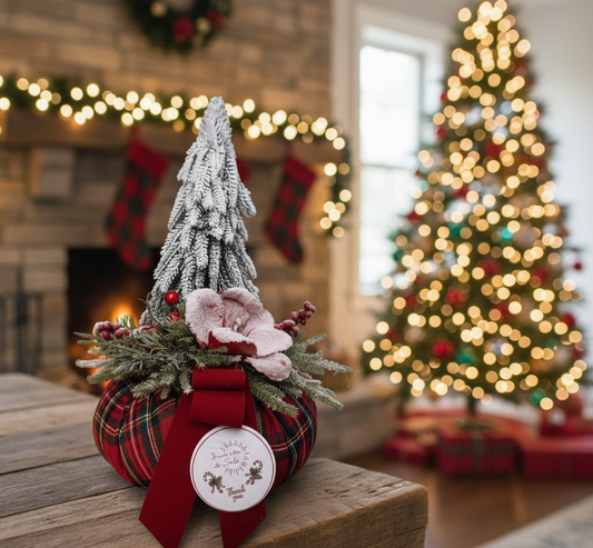 Pouf Centrotavola Natalizio Artigianale Decorativo “Fiocco di Neve” – Eleganza e Calore per la tua Casa