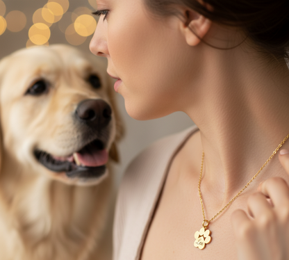 Collana con ciondolo impronta zampa in acciaio inossidabile– Personalizzata e raffinata