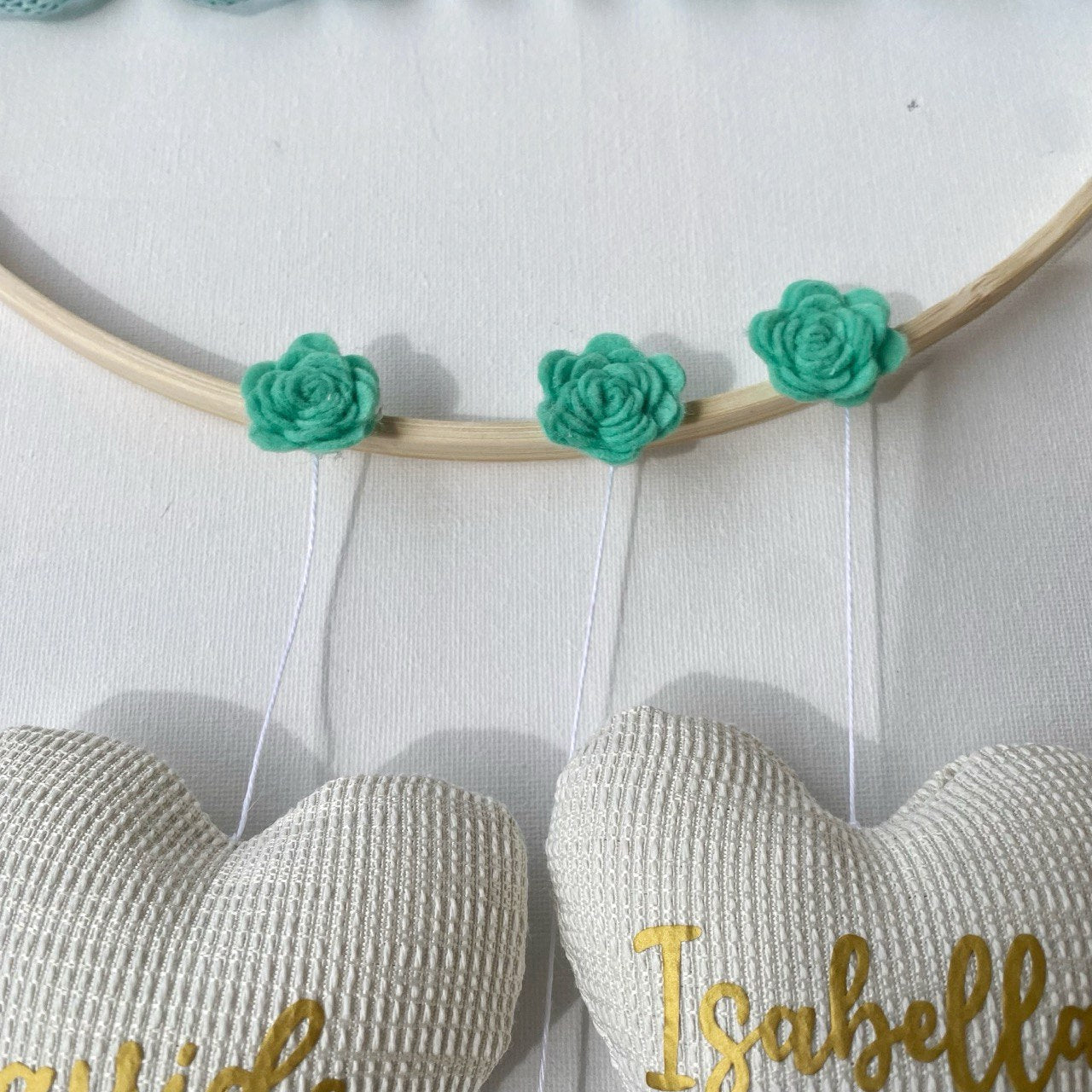 Fuoriporta Personalizzato scritta tricotin con cuori e nomi