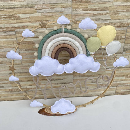 Arcobaleno nel cerchio d'appoggio decoro per festa e cameretta