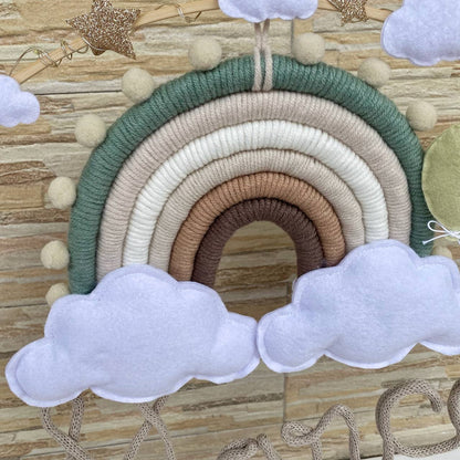 Arcobaleno nel cerchio d'appoggio decoro per festa e cameretta