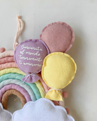 Fiocco Cerchio Personalizzato Tricotin Variante Grappolo e Arcobaleno