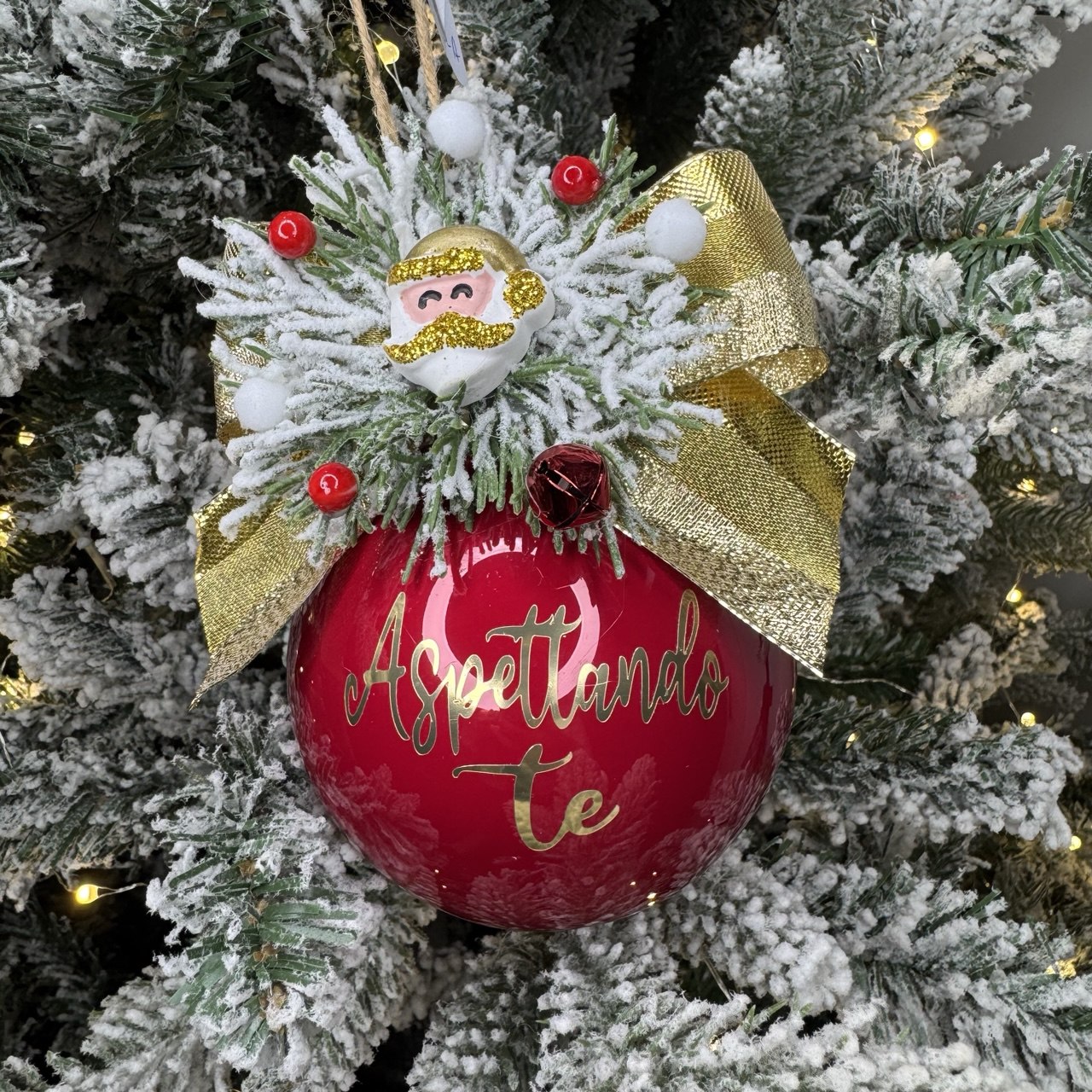 Pallina di natale personalizzata di vetro con scritta e decori