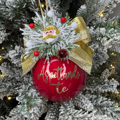 Pallina di natale personalizzata di vetro con scritta e decori