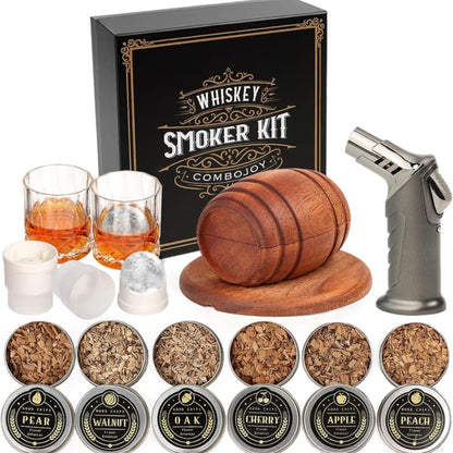 Kit Affumicatura Cocktail e Whisky con Pistola Bruciatore, Trucioli Aromatici e Accessori | Idea Regalo