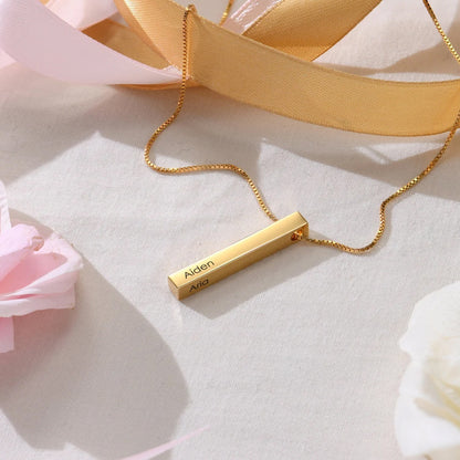 Collana Personalizzata barra verticale 3d – Acciaio Inossidabile