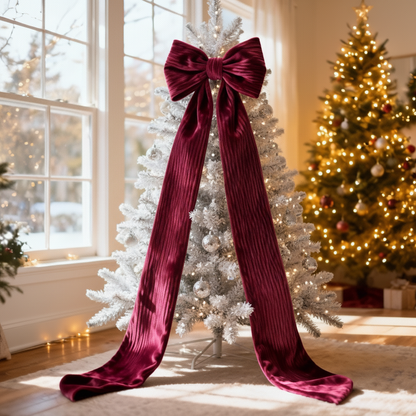 Fioccone velluto puntale albero di natale MAXI GIGANTE CODE 2 METRI