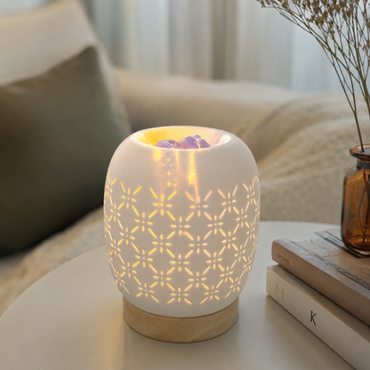 Lampada Profumatore in Ceramica con Luce LED – + TARTINA CIALDA PROFUMATA