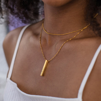 Collana Personalizzata barra verticale 3d – Acciaio Inossidabile