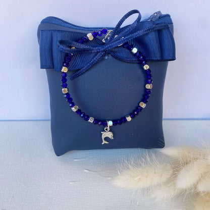 Bomboniera Pochette quadrata ecopelle portaconfetti con bracciale