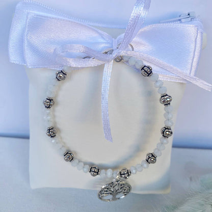 Bomboniera Pochette quadrata ecopelle portaconfetti con bracciale