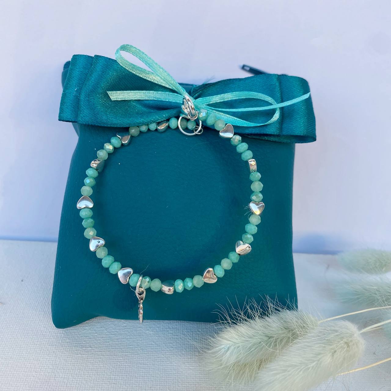 Bomboniera Pochette quadrata ecopelle portaconfetti con bracciale