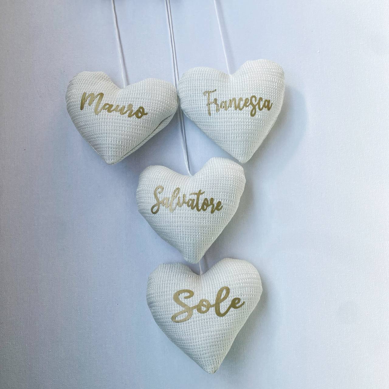 Fuoriporta Personalizzato scritta tricotin con cuori e nomi