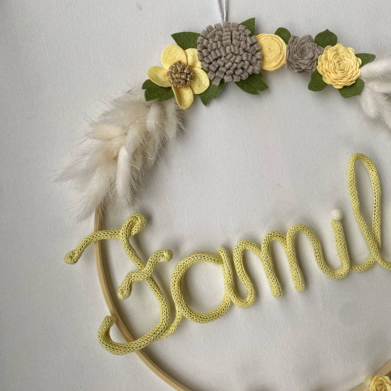 Fuoriporta Personalizzato scritta tricotin con cuori e nomi