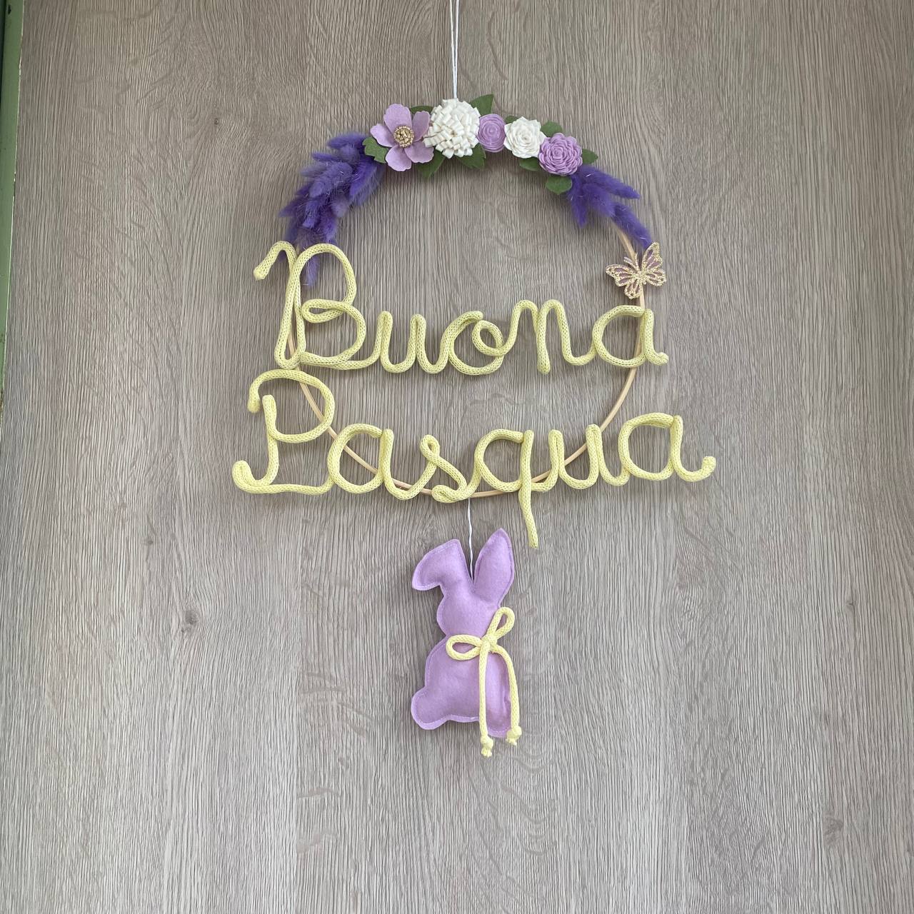 Fuoriporta Pasquale Écriture tricotin personnalisée