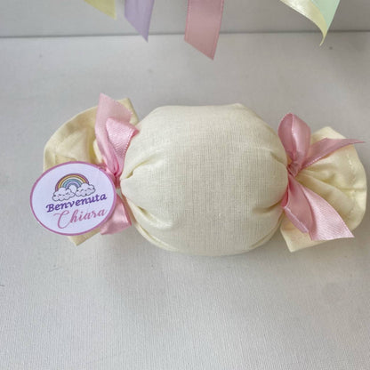 Bomboniera Caramella artigianale in cotone portaconfetti