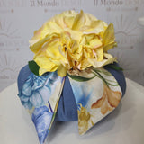 Pouf Decorativo in stoffa e satin con fiori