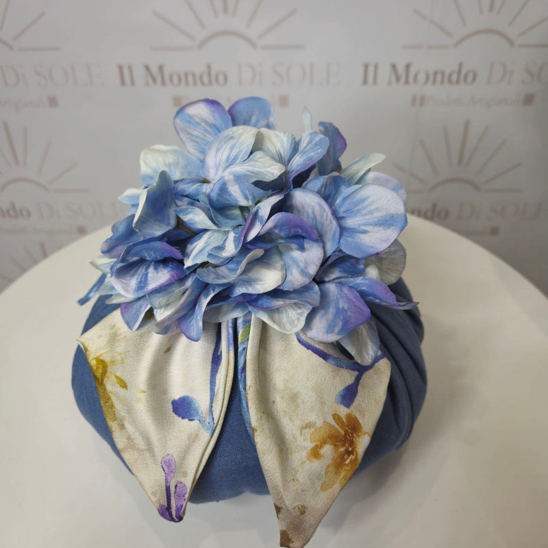 Pouf Decorativo in stoffa e satin con fiori