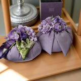 Pouf Decorativo in stoffa e satin con fiori