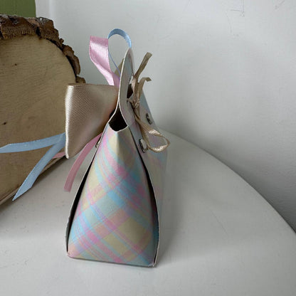 Bomboniera "Borsetta Nuvola" - Trama Tartan Pastello