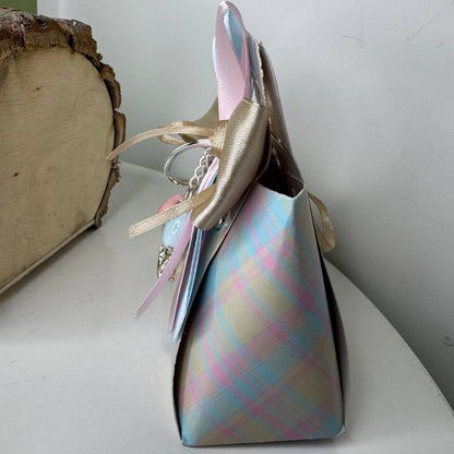 Bomboniera "Borsetta Nuvola" - Trama Tartan Pastello