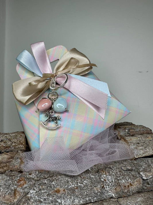 Bomboniera "Borsetta Nuvola" - Trama Tartan Pastello